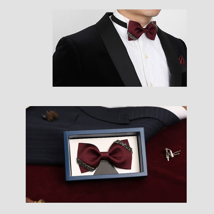 Klassische Herren-Fliege mit Strasssteinen für Hochzeiten