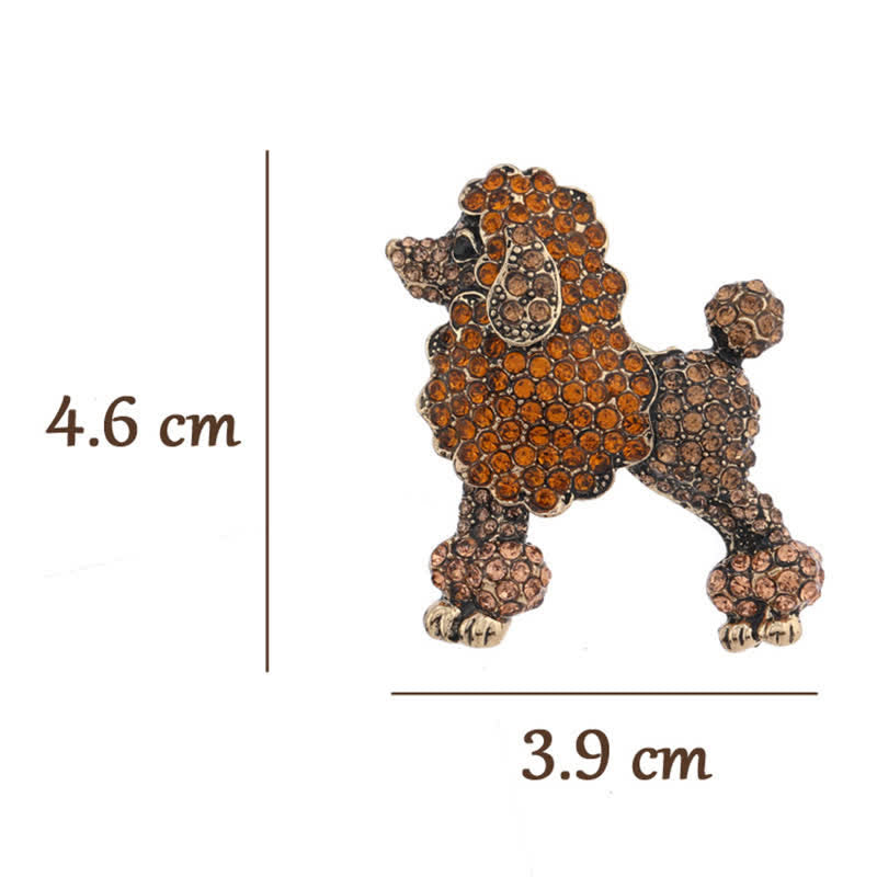 Frauen Strass-Pudel-Hund Brosche