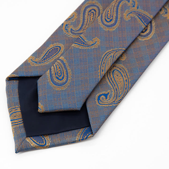 Herren Kaleidoskop Blau & Gold Paisley-Krawatte