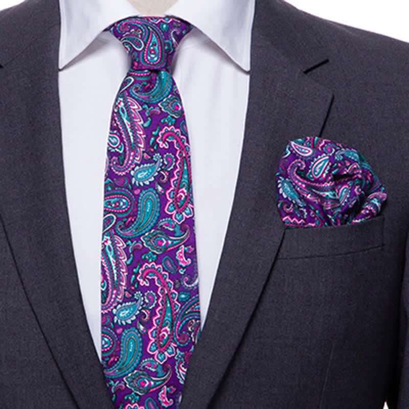 2er Set Exotische Paisley-Krawatten für Herren