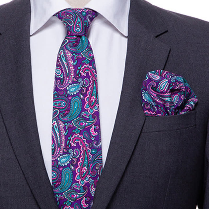 2er Set Exotische Paisley-Krawatten für Herren