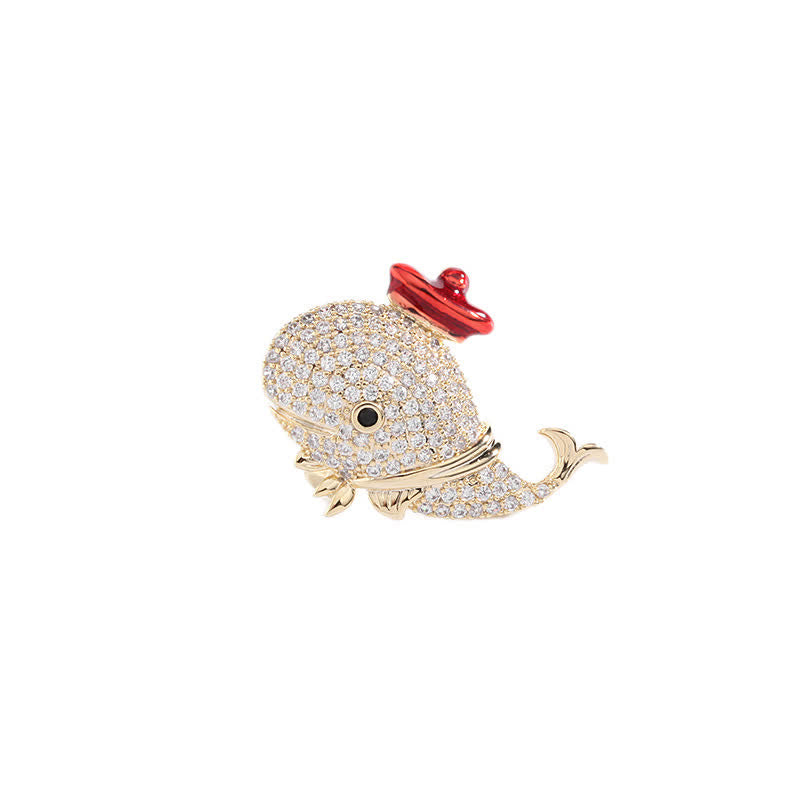Frauen Marine Strass Wal Brosche
