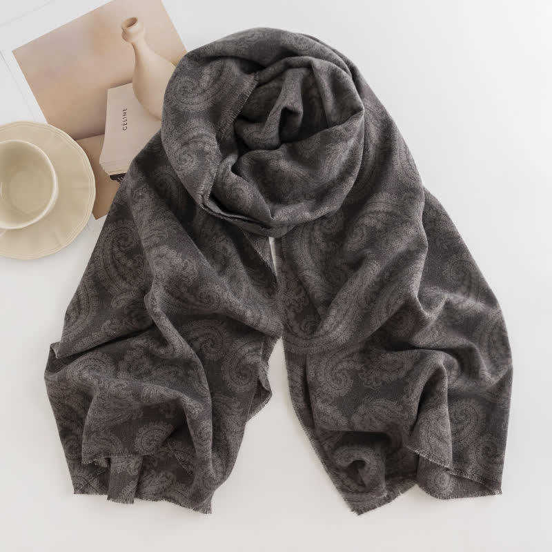 Kurzer Damen Paisley Schal mit Quasten für Herbst und Winter