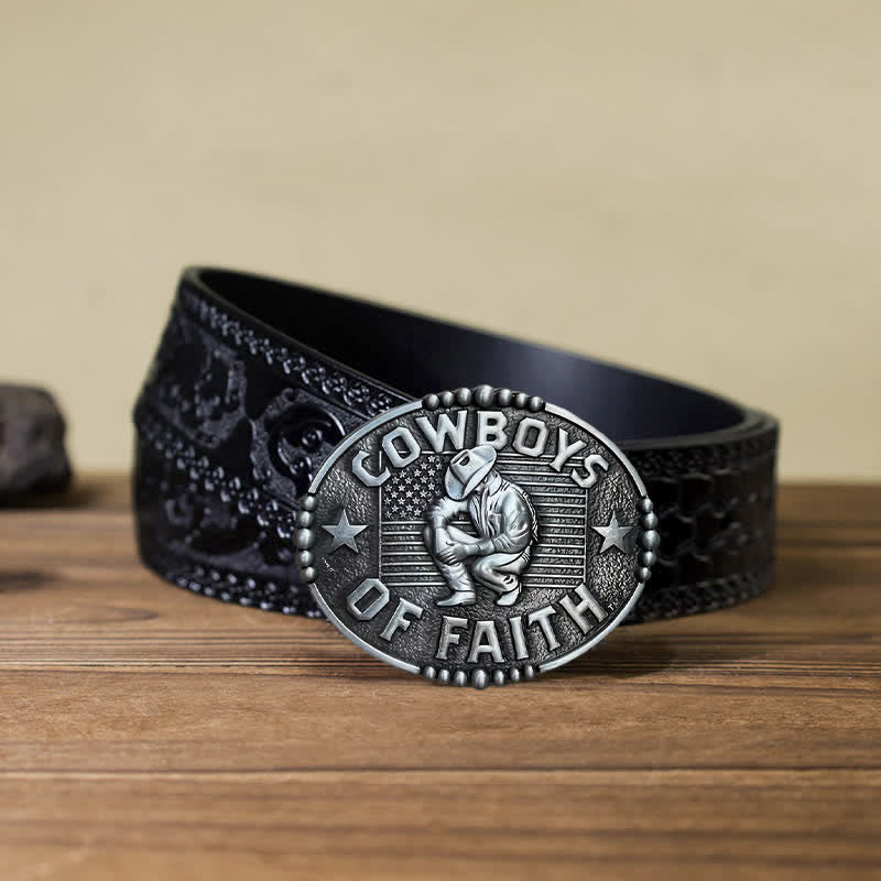 Herren DIY Cowboys Of Faith Schnalle Ledergürtel
