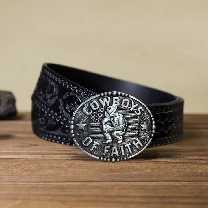 Herren DIY Cowboys Of Faith Schnalle Ledergürtel