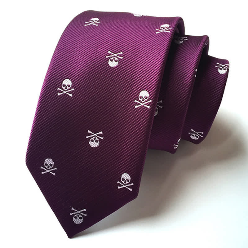 Halloween-Krawatte mit Totenkopf für Herren - Lila - image 7