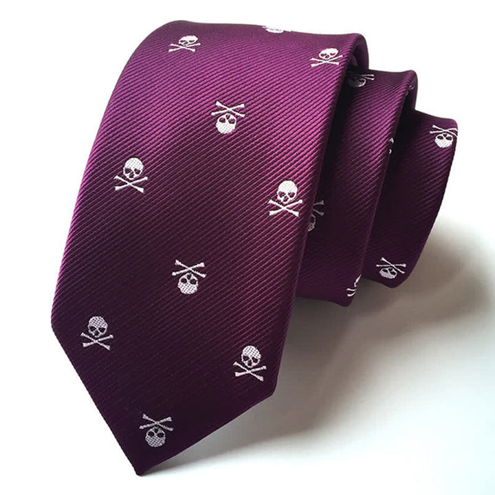 Halloween-Krawatte mit Totenkopf für Herren - Lila - image 7