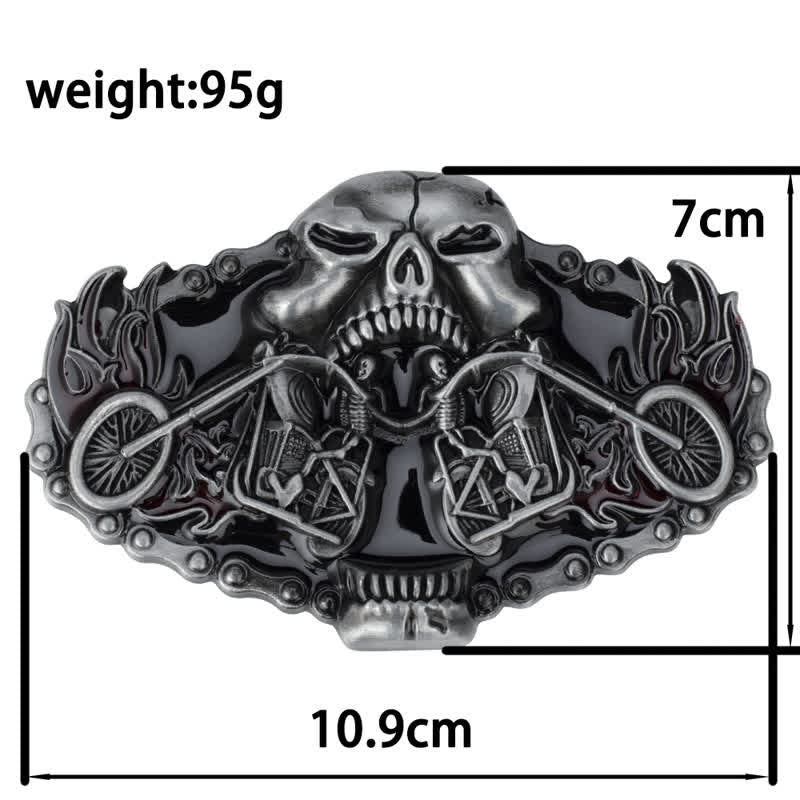 Gothic-Motorrad-Gürtel aus Leder mit Geisterkopf für Herren