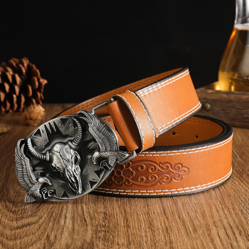 Herren Vintage Bull &amp; Dual Eagles Ledergürtel