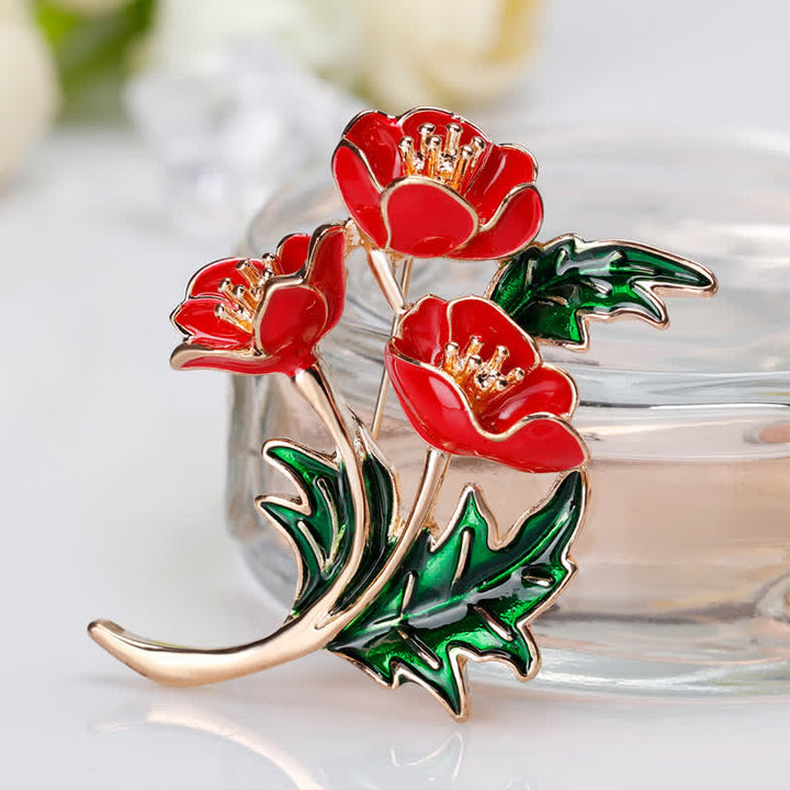 Unisex Ein Strauß Blumen Mohnblume Brosche