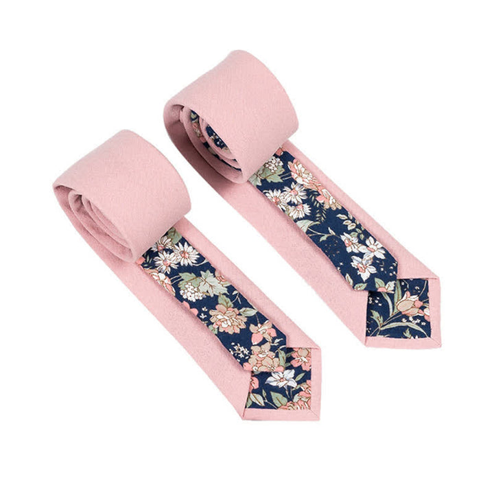 Herren Neuartiger Karo-Blumen-Patchwork-Krawatte - Rosa - image 19