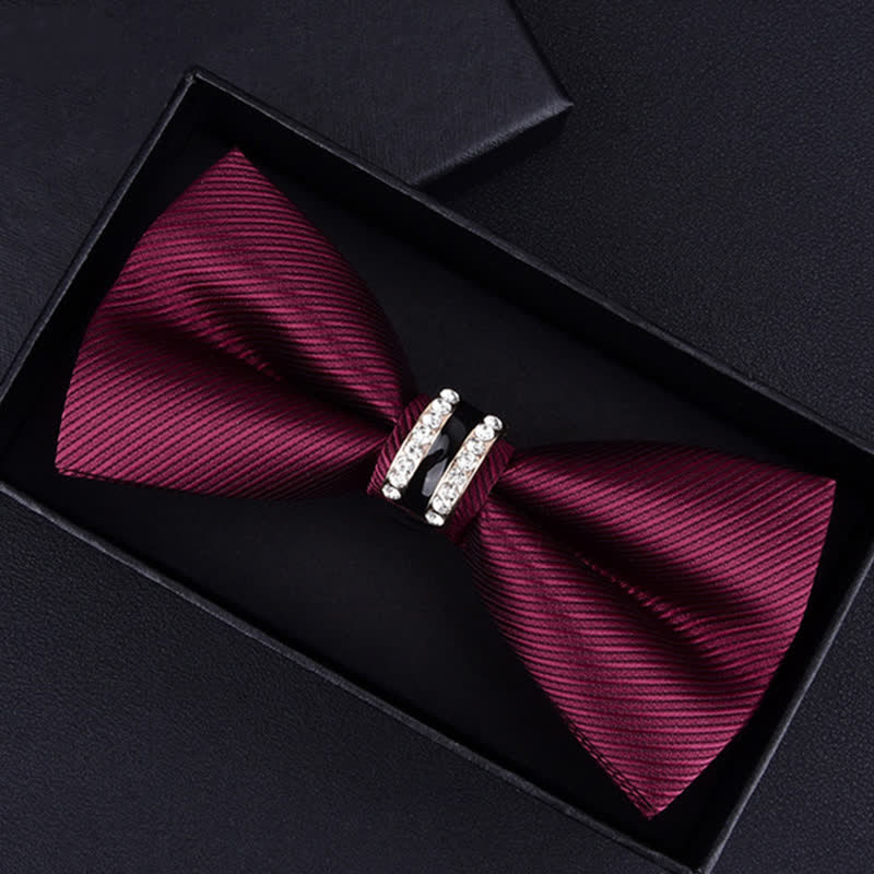 Herren Fliege mit Blumen Paisley, Streifen und Strass
