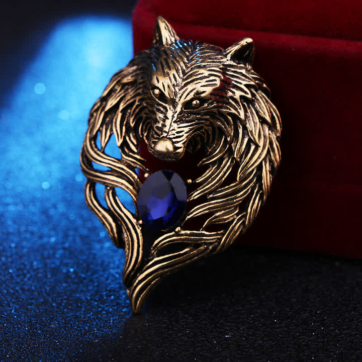 Herren Legendärer Wolfskopf Brosche