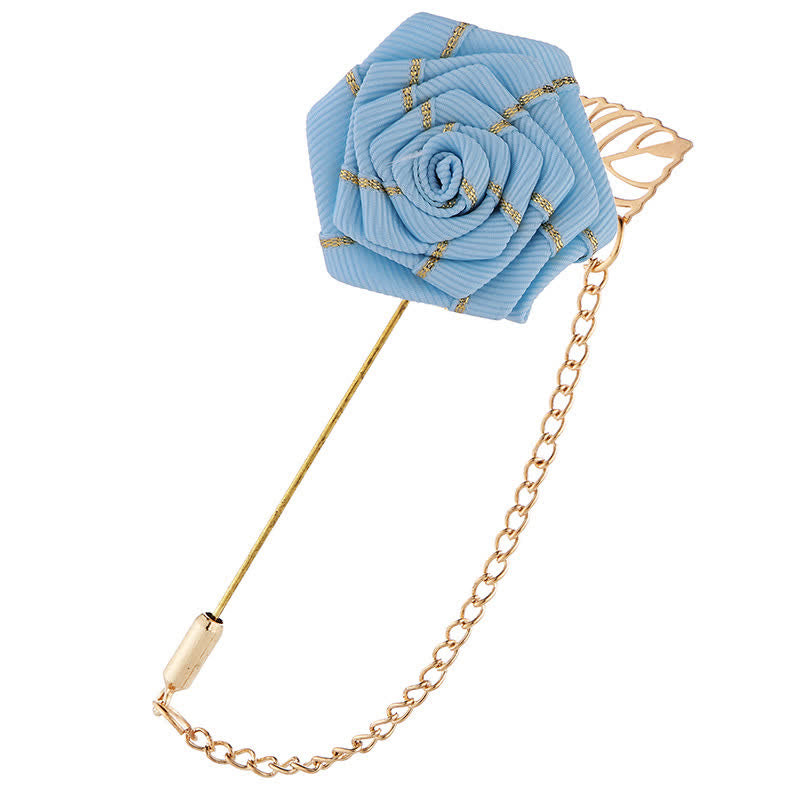 Florale Kamelienkette Brosche für Männer