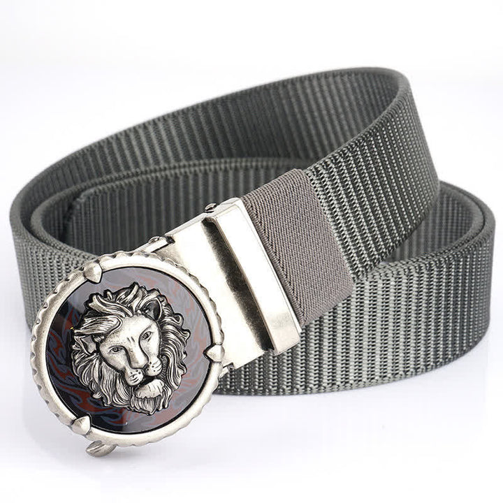 Praktischer Nylongürtel für Herren mit Löwenkopfmuster - Grau / Silber - 48" - image 19