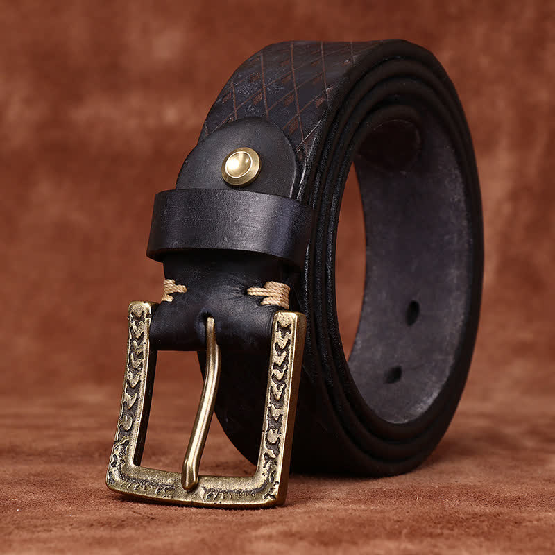 Entworfenes Vintage-Lederband mit geprägtem Diamantmuster