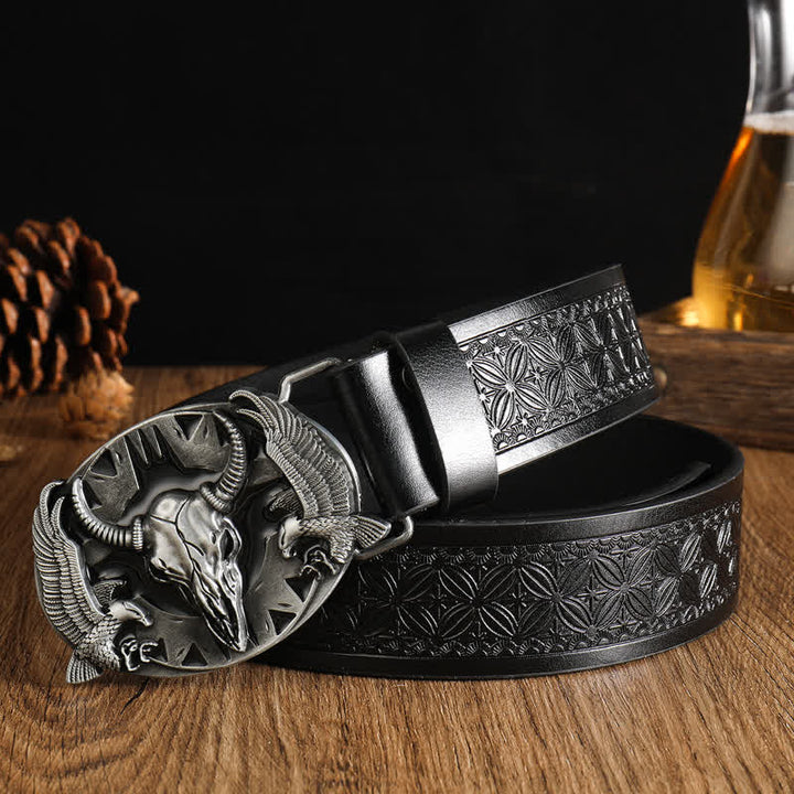 Herren Vintage Bull &amp; Dual Eagles Ledergürtel
