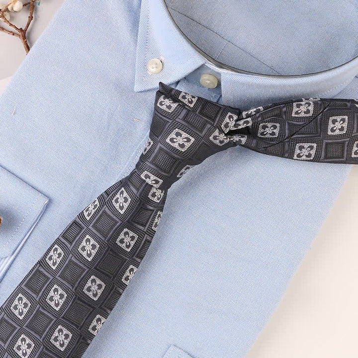 Herren Vintage Krawatte mit geometrischen Blumenmotiven 