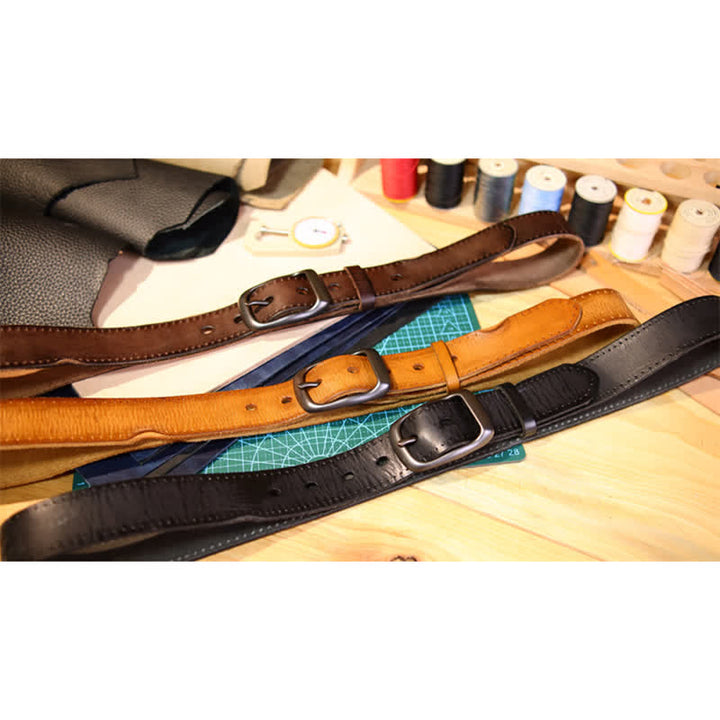 Herren-Ledergürtel im Western-Distressed-Stil
