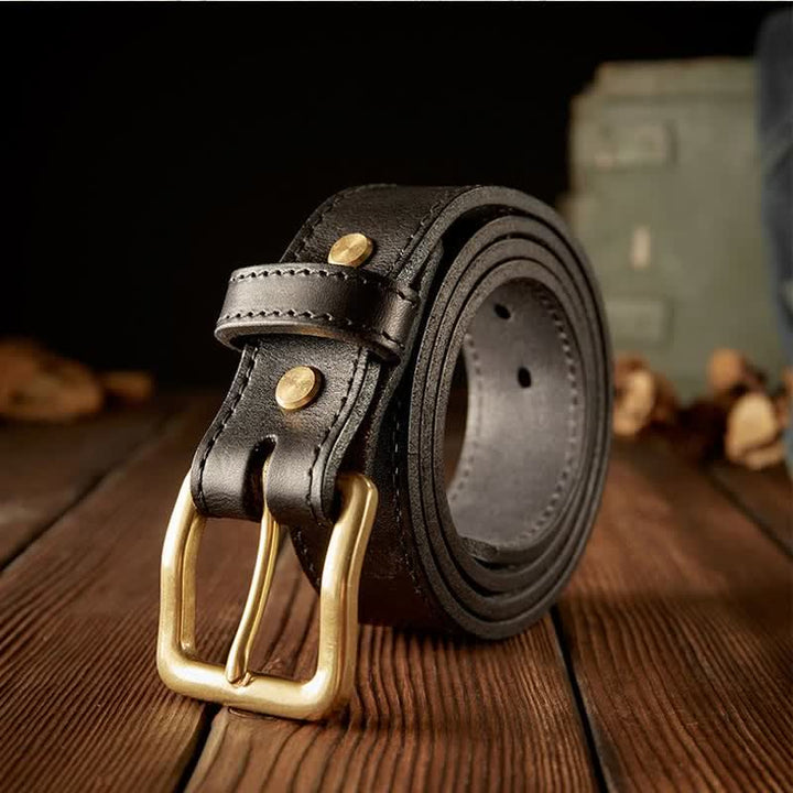 Herren-Ledergürtel im Vintage-Stil mit einfacher Dornschließe