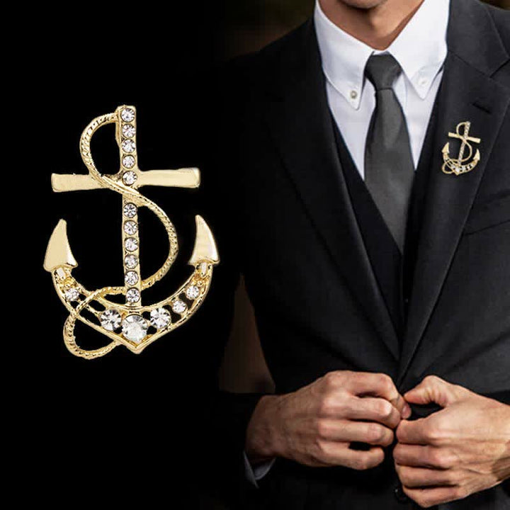 Maritime Anker-Brosche für Männer