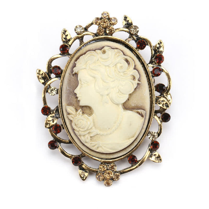 Funkelnde Damen Oval Cameo Brosche