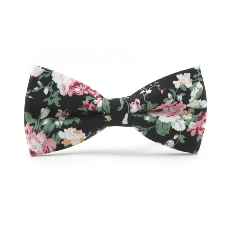 Männerfliege mit Rosenblätternmuster - Schwarz & Rosa - image 1