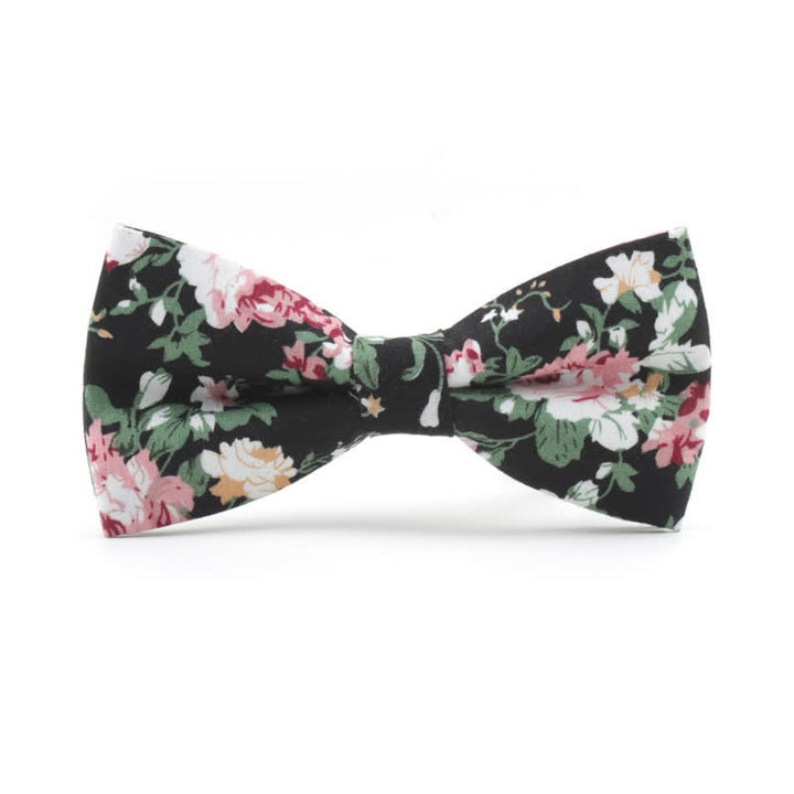 Männerfliege mit Rosenblätternmuster - Schwarz & Rosa - image 1