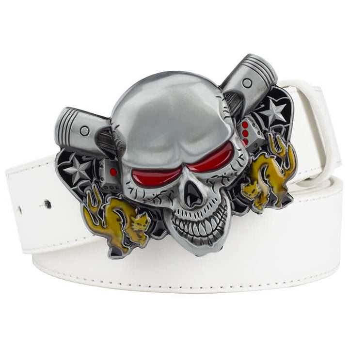 Herren Punk Biker Skull Demon Clown Ledergürtel
