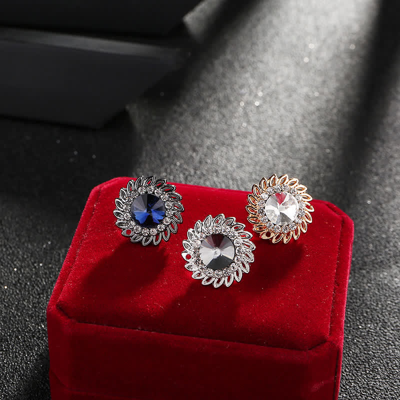 Herren königliche Blumen Kristall Brosche