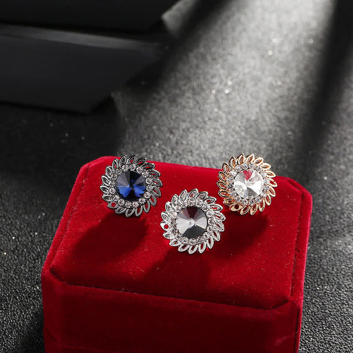 Herren königliche Blumen Kristall Brosche