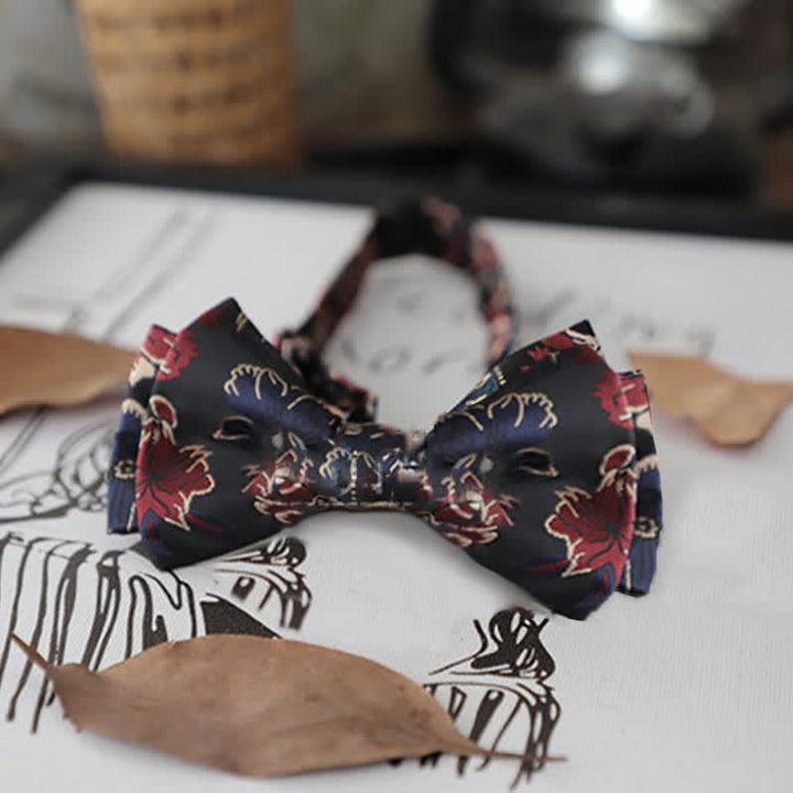 Retro Blumenblätter Fliege für Herren