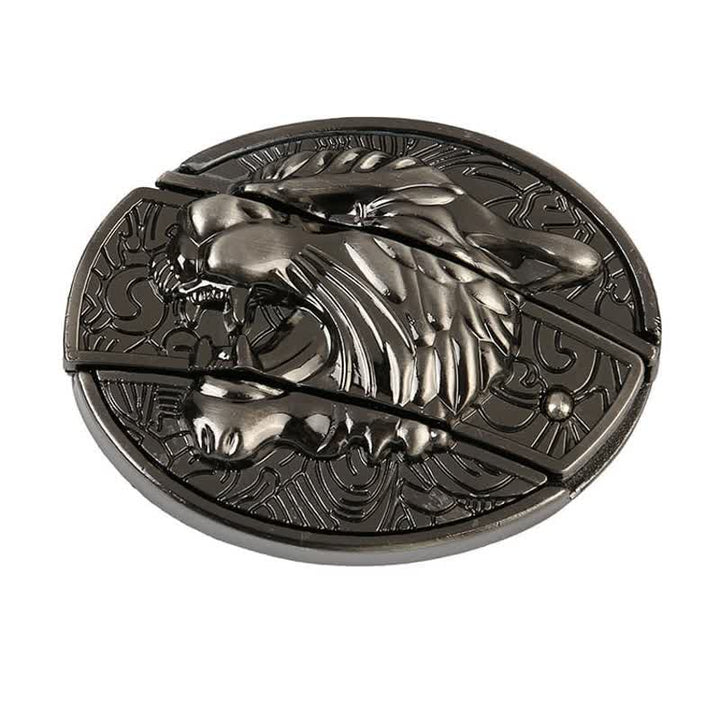 Roaring Tiger Ledergürtel für Herren mit Klappmesser