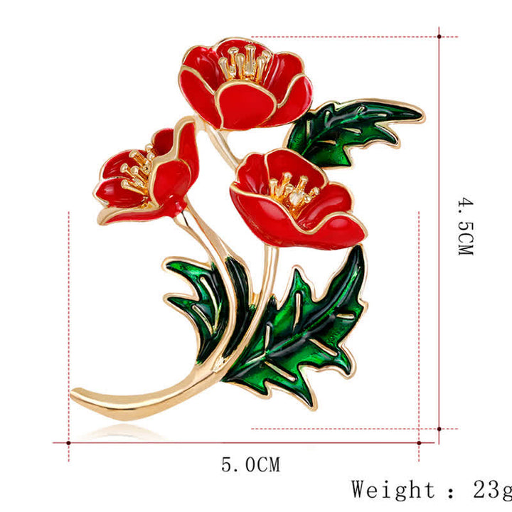 Unisex Ein Strauß Blumen Mohnblume Brosche