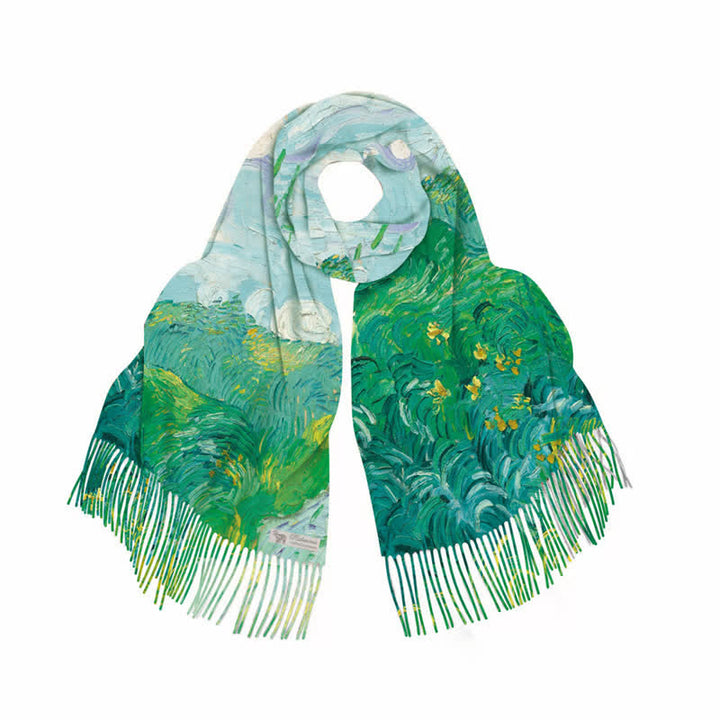 Van Gogh Grüne Weizenfelder Warmer Schal für Frauen