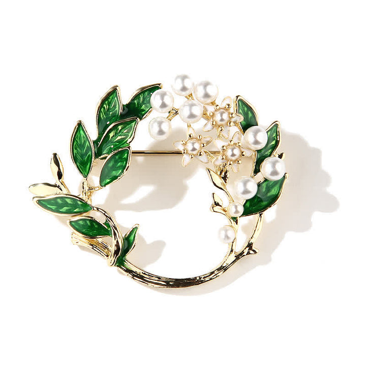 Frauen Gardenie Blütenkranz Brosche