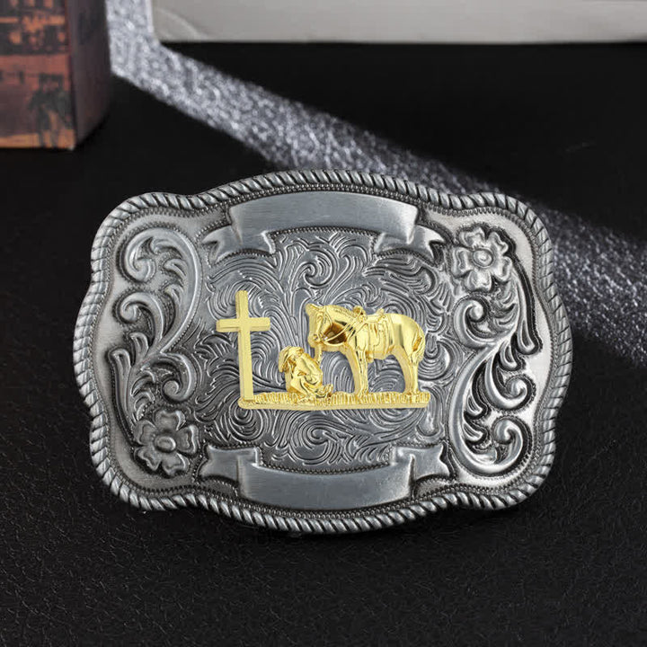 Herren DIY Ledergürtel mit goldener Tierschnalle