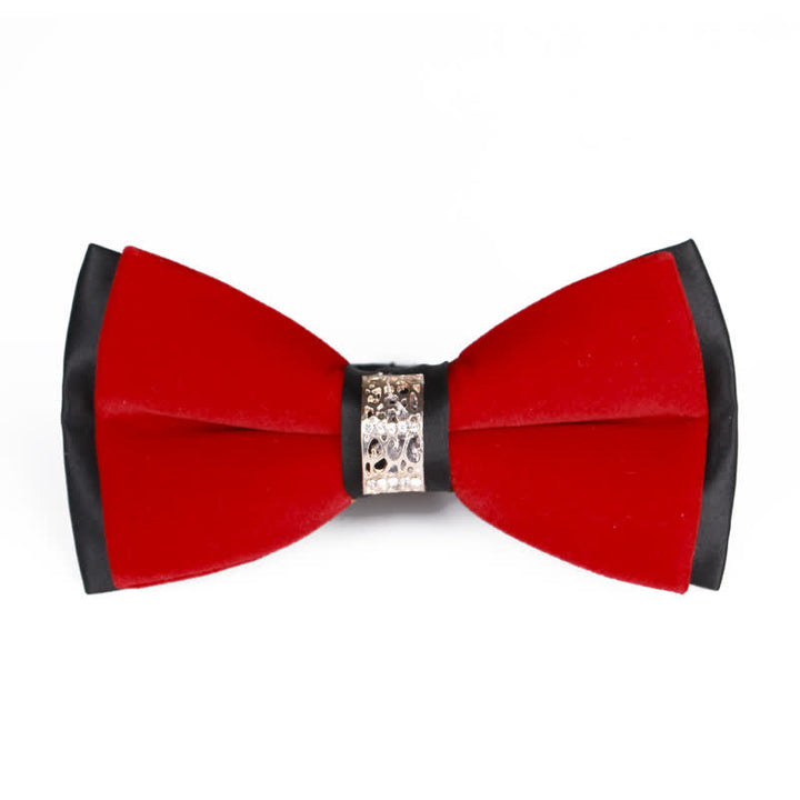 Herren-Samtfliege mit Strass-Patchwork - Rot - image 7