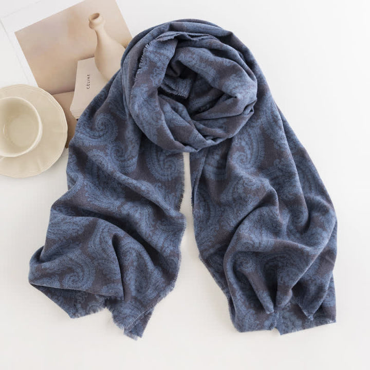 Kurzer Damen Paisley Schal mit Quasten für Herbst und Winter