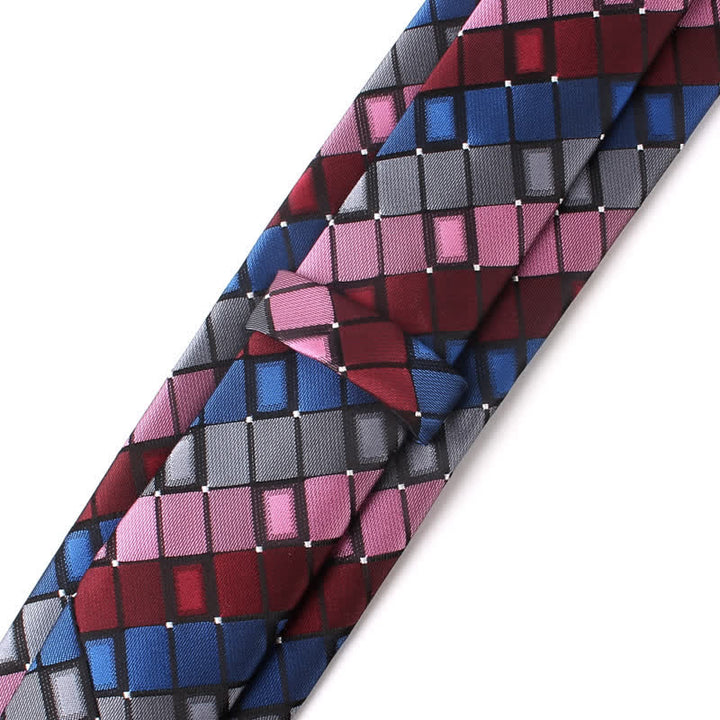Herren Bunte Patch Quadratische Kariert Krawatte