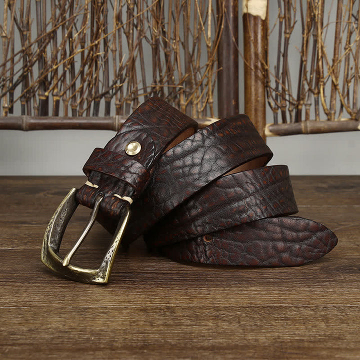 Herren-Retro-Ledergürtel mit Yak-Haut-Muster