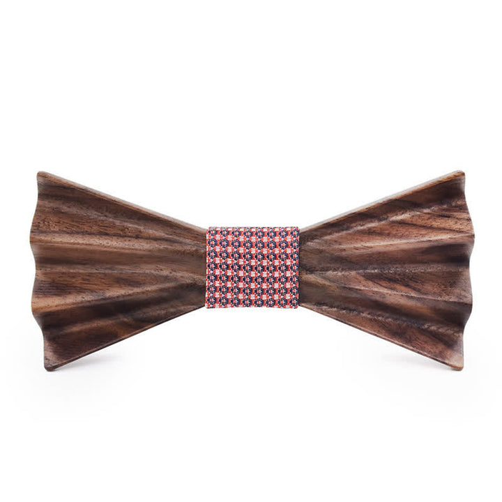 Dunkle Stereo 3D Gefaltete Holzfliege für Herren - Rosa - image 2