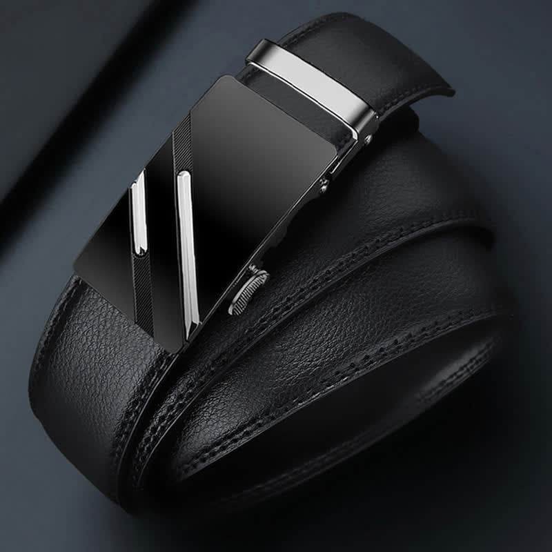 Luxuriöser geprägter automatischer Schnallengürtel für Herren aus Leder - image 4