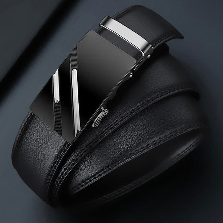 Luxuriöser geprägter automatischer Schnallengürtel für Herren aus Leder - image 4