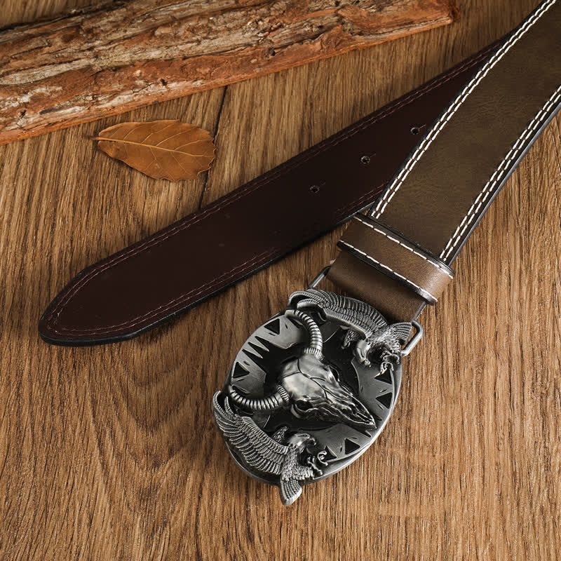 Herren Vintage Bull &amp; Dual Eagles Ledergürtel