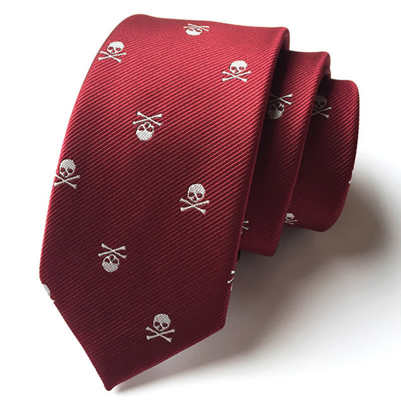 Halloween-Krawatte mit Totenkopf für Herren - Rot & Weiß - image 11