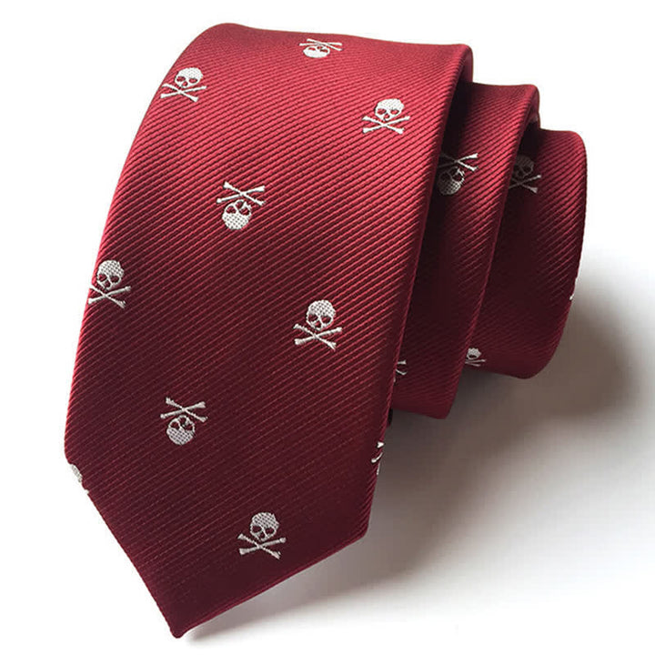 Halloween-Krawatte mit Totenkopf für Herren - Rot & Weiß - image 11