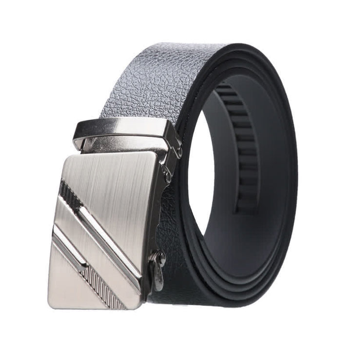 Herren Business Automatik Schnalle Schwarzer Ledergürtel - Stil Nr. 5 - Silber - 42 - image 11