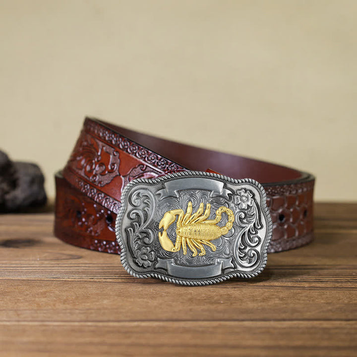 Herren DIY Ledergürtel mit goldener Tierschnalle