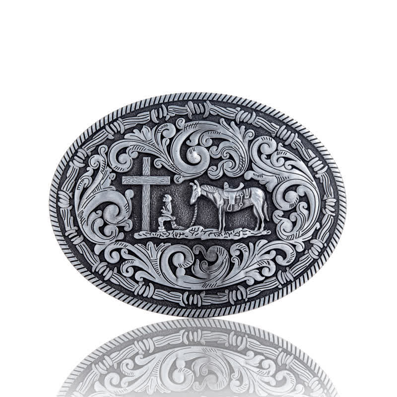 DIY Gebets Cowboy oval Schnallengürtel für Herren
